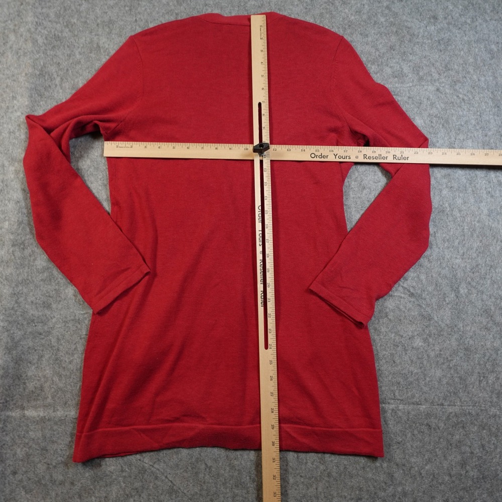 J Jill Sweater Womens Small Red Long Cardigan Knit V Neck Tunic - Picture 6 of 9